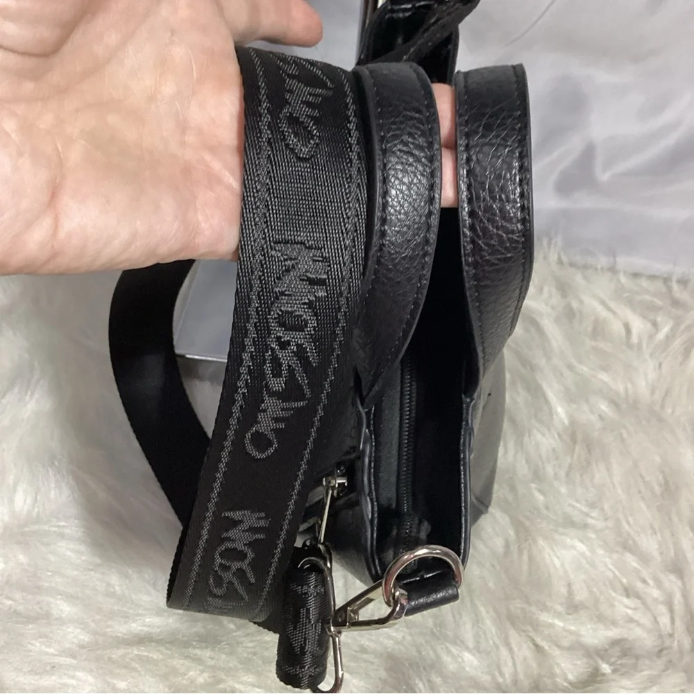 NWOT Mossimo Cute Little Black Zippers Crossbody Satchel Bag